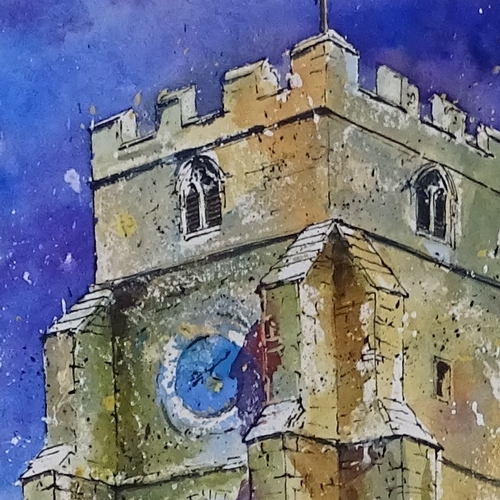 1145 - Martin Bradshaw, watercolour, New Romney church, signed, 14