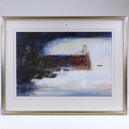 1146 - Colin Kent, watercolour and oil, coastal light, signed, 17