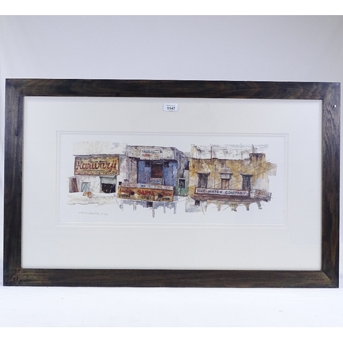 1147 - Mat Barber Kennedy, colour print, American street scene, signed in pencil, artist's proof, no. 3/15,... 