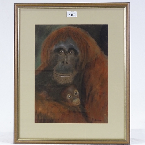 1155 - D Hardie, coloured pastels, monkeys, 15