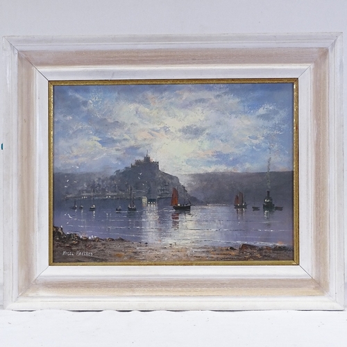 1168 - Nigel Hallard, oil on canvas, early morning St Michael's Mount, signed, 12