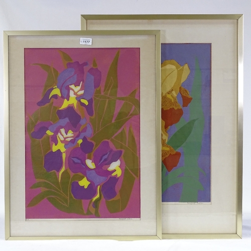 1177 - Margaret Wilson, 2 colour screen prints, flower studies, signed in pencil, largest 22