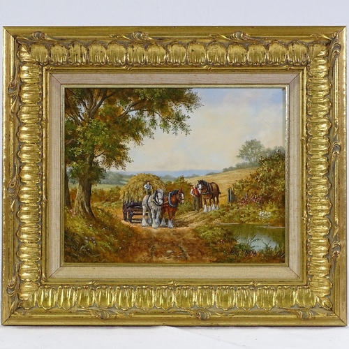 1180 - Peter Kotka (born 1951), oil on board, harvest scene, signed, 8