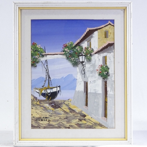 1189 - Diaz, oil on canvas board, Marbella 1989, signed, 18