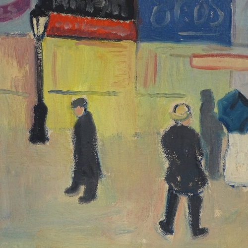 1194 - Oil on canvas, impressionist Continental street scene, unsigned, 23