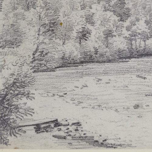 1198 - Henry Wyatt (1794 - 1840), pencil, a river in Denbighshire, 4.5