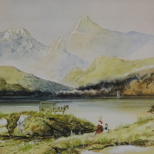 1203 - Copley Fielding, watercolour, Windermere after a storm, signed, 9.5