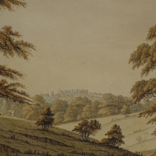 1204 - Richard Barrett Davis (1782 - 1854), watercolour, view towards Windsor Castle, signed with monogram,... 