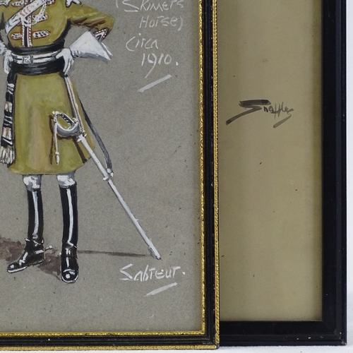 1211 - Snaffles, watercolour, the Horse Gunners, signed, 13.5