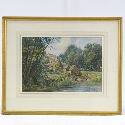 1238 - T Tyndale, watercolour, country cottage, 10.5