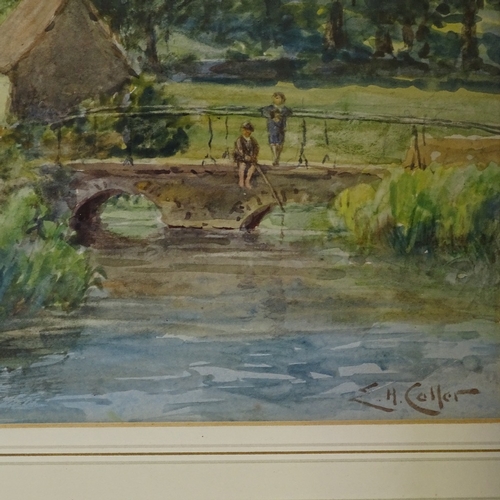 1238 - T Tyndale, watercolour, country cottage, 10.5