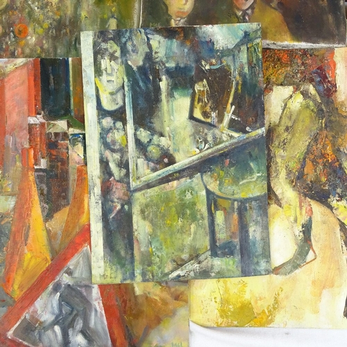 1255 - James McLernon (Irish 1935 - 2012), a group of various oil paintings, including industrial scenes, l... 