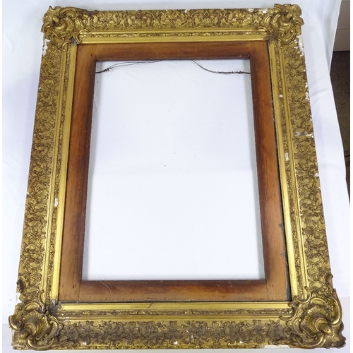 1275 - A Victorian gilt-gesso frame for restoration, rebate size 28