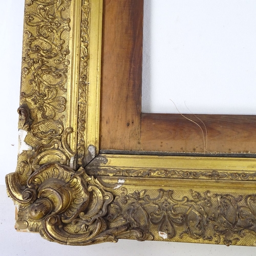 1275 - A Victorian gilt-gesso frame for restoration, rebate size 28