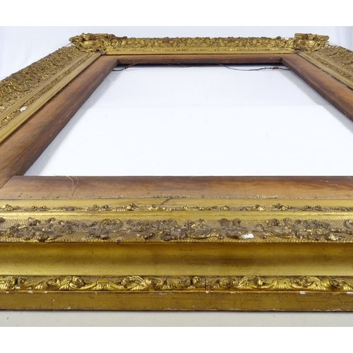 1275 - A Victorian gilt-gesso frame for restoration, rebate size 28