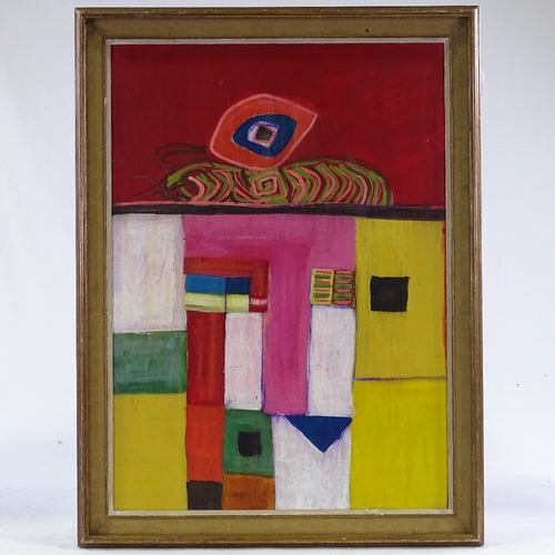 1295 - Acrylic on board, abstract composition, unsigned, titled verso, 26