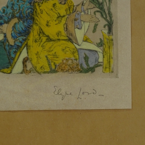 1299 - Elyse Ashe Lord, coloured etching, chrysanthemums, signed in pencil, no. 13/75, sheet size 4.5