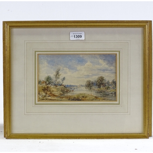 1309 - 2 19th century watercolour/pencil drawings, both indistinctly signed, largest 6