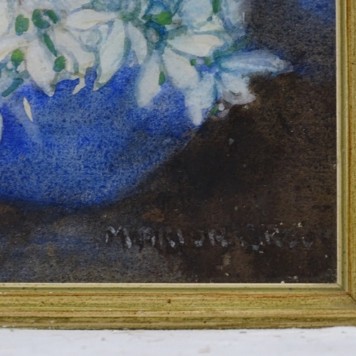 1315 - Marion Broom, watercolour, white flowers, signed, 7