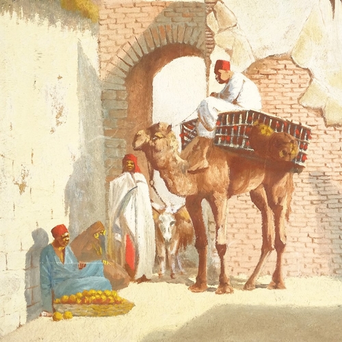 1317 - J Coulson, 3 oils on board, Arab street scenes, 20