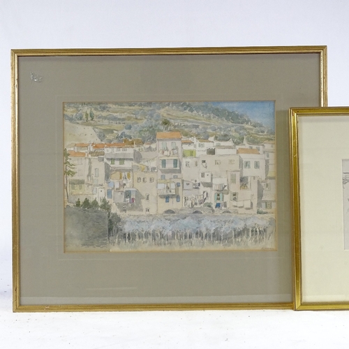 1319 - Audrey Lanceman, 3 watercolours and charcoal drawings, all signed, framed (3)