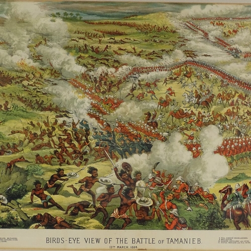 1328 - 19th century colour print, bird's eye view of the Battle of Tamanieb, 1884, image 16