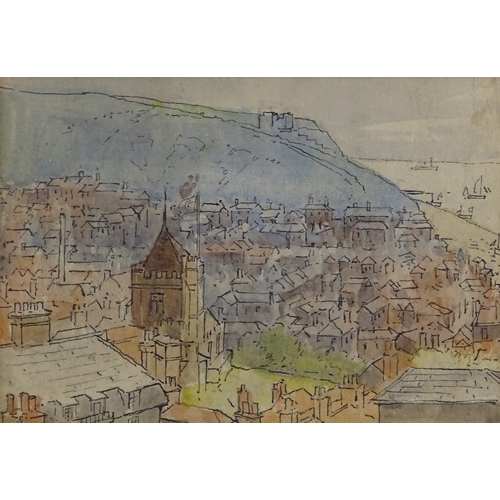 1330 - Edward Leslie Badham (1873 - 1944), 2 miniature watercolours, views of Hastings, 3