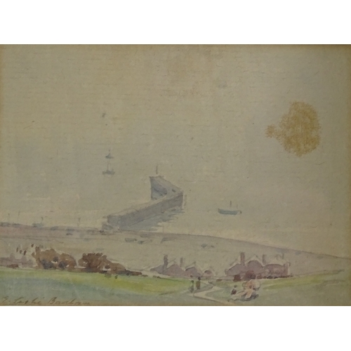 1330 - Edward Leslie Badham (1873 - 1944), 2 miniature watercolours, views of Hastings, 3