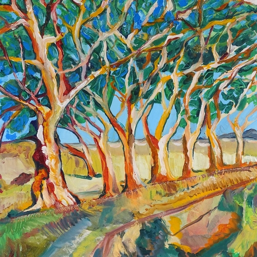 1333 - Clive Fredriksson, oil on canvas, trees in a landscape, 28