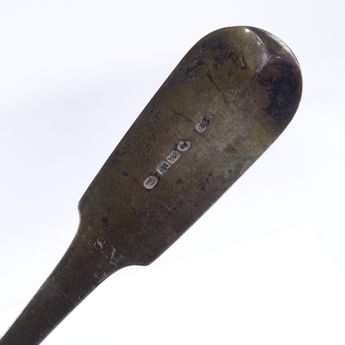 554 - A George IV silver Fiddle pattern gravy spoon, by George Ferris, hallmarks Exeter 1820, length 31cm,... 