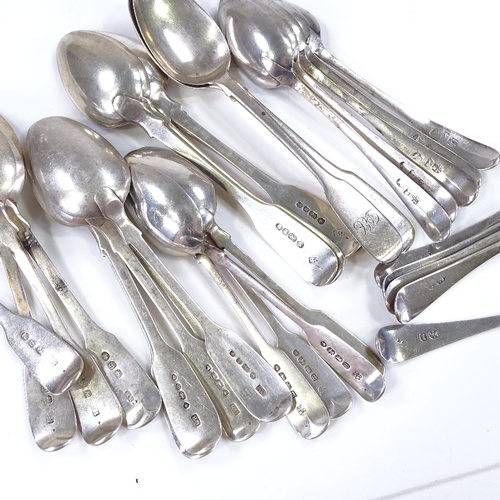 563 - Various sets of silver teaspoons, including Fiddle and Old English patterns, largest length 14cm, 15... 