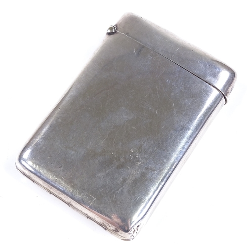 589 - An unusual late Victorian combination curved silver card case/miniature photo frame, with hinged fro... 