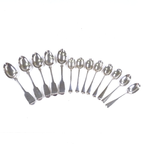 596 - Various silver teaspoons and coffee spoons, 6.8oz total