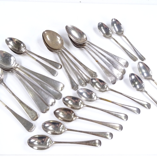 603 - Various silver teaspoons and coffee spoons, including Georgian, 11.9oz total