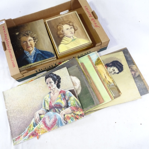 1337 - A large quantity of oil paintings and watercolours, various artists