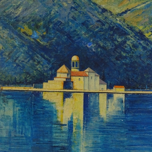 1355 - Miodrag Vukovic, oil on board, Adriatic coast, 24