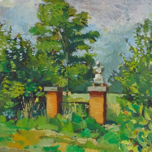 1365 - Julian Gordon Mitchell, oil on canvas, garden scene, 31