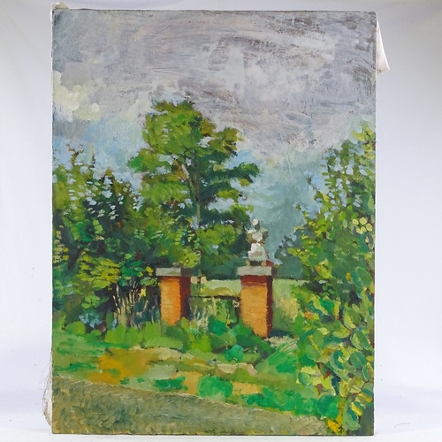 1365 - Julian Gordon Mitchell, oil on canvas, garden scene, 31