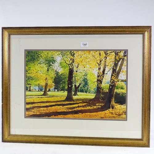 1367 - Richard Thorn, watercolour, November glow, signed, 13