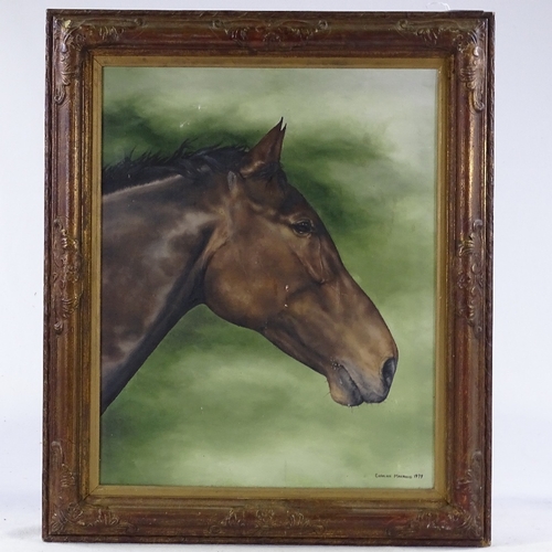 1371 - Caroline Manning, oil on canvas, portrait of a horse, 20