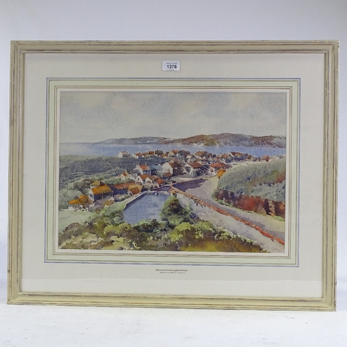 1376 - Donald Greig, watercolour, view of Barmouth Wales, signed, 14