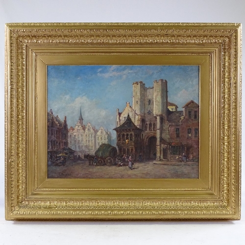 1085 - J Holland, oil on canvas, Castle of the county Ghent, signed, 15