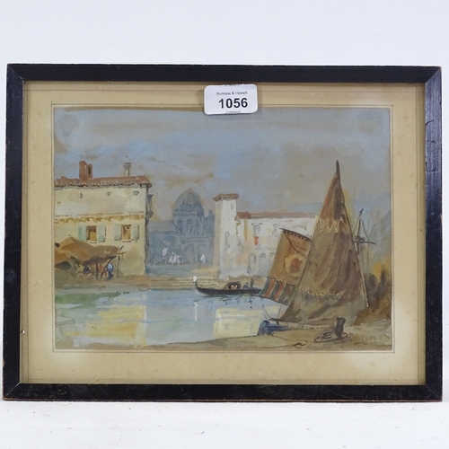 1056 - Hercules Brabazon Brabazon (1821 - 1906), watercolour, scene in Venice, signed with monogram, 7