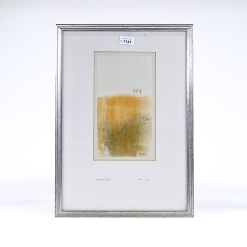 1141 - Colin Kent, a pair of watercolours, distant trees and distant windmill, signed, 10