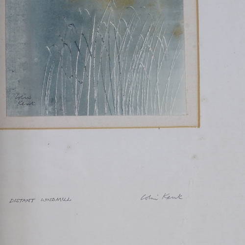 1141 - Colin Kent, a pair of watercolours, distant trees and distant windmill, signed, 10