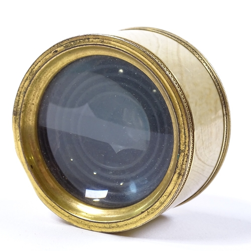 15 - A Victorian gilt-brass and ivory 6-section monocular, by Dollond of London, diameter 5cm