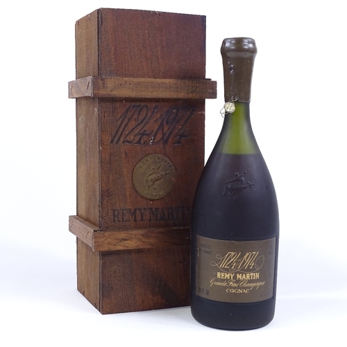 18 - A bottle of Remy Martin Grande Fine Champagne Cognac 250th Anniversary 1974, original wooden case