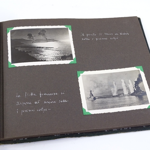 49 - An album of Second War Period military photographs depicting the sinking of the French Fleet