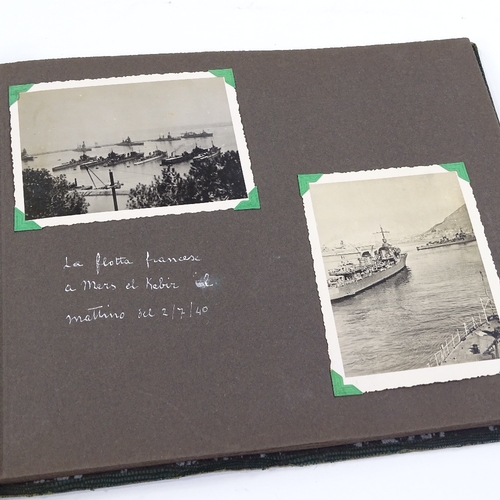 49 - An album of Second War Period military photographs depicting the sinking of the French Fleet