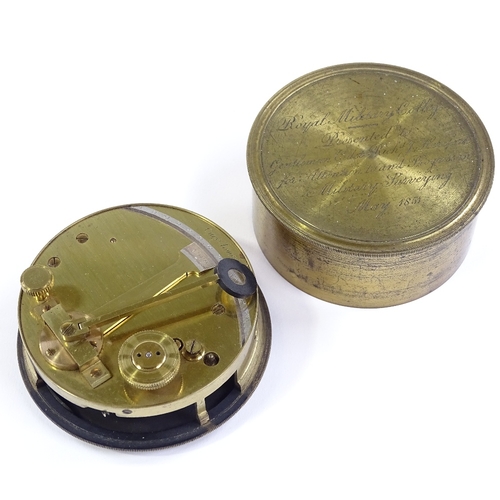 5 - A Victorian brass pocket sextant, by Cory of London, the lid engraved 